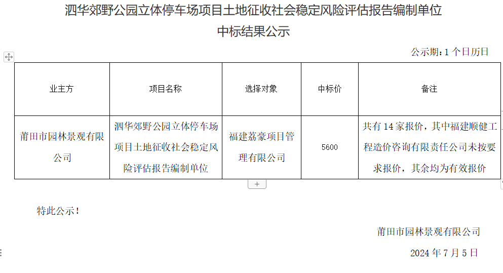 泗華郊野公園立體停車場項目土地征收社會穩定風險評估報告編制單位結果公示.png